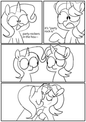 Size: 540x760 | Tagged: safe, artist:pinkiespresent, character:starlight glimmer, character:trixie, species:pony, ship:startrix, female, kissing, lesbian, lmfao, meme, shipping, that escalated quickly