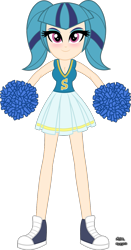 Size: 717x1370 | Tagged: safe, artist:anime-equestria, character:sonata dusk, species:human, my little pony:equestria girls, breasts, busty sonata dusk, cheerleader, clothing, converse, eyeshadow, female, human coloration, looking at you, makeup, miniskirt, pigtails, pleated skirt, pom pom, shoes, simple background, skirt, smiling, sneakers, solo, transparent background, vector