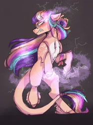 Size: 1600x2134 | Tagged: safe, artist:akiiichaos, oc, oc:ambrosia, parent:applejack, parent:starlight glimmer, parent:twilight sparkle, species:earth pony, species:pony, bipedal, female, leonine tail, magical lesbian spawn, magical threesome spawn, mare, multiple parents, offspring, parents:twiglimmerjack, solo