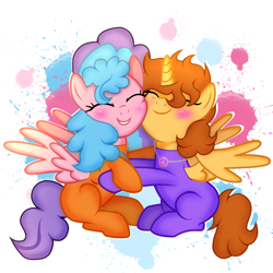 Size: 4585x4585 | Tagged: safe, artist:doraeartdreams-aspy, oc, oc only, oc:aspen, oc:bella pinksavage, species:alicorn, species:pony, alicorn oc, bodysuit, catsuit, cuddling, cute, eyes closed, female, friendship, hippie, hug, jewelry, latex, latex suit, necklace, peace suit, peace symbol, rubber suit, siblings, sisterly love, sisters, smiling, snuggling