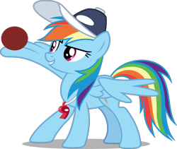 Size: 8000x6748 | Tagged: safe, artist:chrzanek97, character:rainbow dash, species:pegasus, species:pony, episode:common ground, g4, my little pony: friendship is magic, absurd resolution, ball, buckball, cap, clothing, female, hat, mare, simple background, solo, transparent background, vector, whistle, whistle necklace