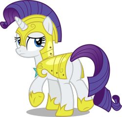 Size: 8000x7693 | Tagged: safe, artist:chrzanek97, character:rarity, species:pony, species:unicorn, episode:sparkle's seven, g4, my little pony: friendship is magic, .svg available, absurd resolution, armor, butt, female, looking back, mare, plot, raised hoof, royal guard rarity, simple background, solo, transparent background, vector