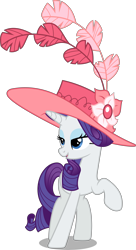 Size: 5457x10000 | Tagged: safe, artist:chrzanek97, character:rarity, species:pony, species:unicorn, episode:sweet and elite, g4, my little pony: friendship is magic, .svg available, absurd resolution, clothing, female, giant hat, hat, mare, simple background, solo, transparent background, vector