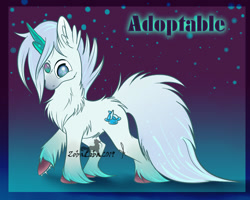 Size: 1000x800 | Tagged: safe, artist:zobaloba, oc, species:pony, species:unicorn, adoptable, advertisement, auction, commission, cutie mark, fur, ice, solo, your character here