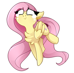 Size: 2801x2746 | Tagged: safe, artist:nekosnicker, character:fluttershy, species:pegasus, species:pony, :>, chest fluff, cute, female, floppy ears, folded wings, high res, mare, shyabetes, simple background, solo, three quarter view, transparent background, wings