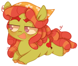 Size: 500x425 | Tagged: safe, artist:pinkiespresent, character:tree hugger, species:earth pony, species:pony, cute, female, huggerbetes, mare, no pupils, open mouth, prone, simple background, solo, transparent background, unshorn fetlocks