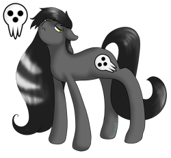Size: 1479x1362 | Tagged: safe, artist:mondlichtkatze, species:pony, crossover, death the kid, ponified, solo, soul eater