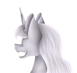 Size: 580x547 | Tagged: safe, artist:chazmazda, oc, oc only, species:pony, species:unicorn, lineless, shade, simple background, solo, white background