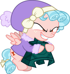 Size: 7554x8000 | Tagged: safe, artist:chrzanek97, artist:sinkbon, character:cozy glow, species:pegasus, species:pony, episode:frenemies, g4, my little pony: friendship is magic, .svg available, absurd resolution, beanie, clothing, cutie mark, female, filly, flying, grogar's bell, hat, simple background, solo, transparent background, vector