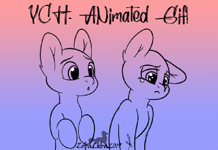 Size: 700x481 | Tagged: safe, artist:zobaloba, species:pony, animated, animation frame, any gender, any species, auction, commission, consoling, couple, cute, frame by frame, gif, hug, lineart, slots, your character here