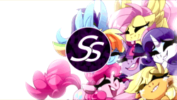 Size: 1280x720 | Tagged: safe, artist:nekosnicker, editor:shobieshy, character:applejack, character:fluttershy, character:pinkie pie, character:rainbow dash, character:rarity, character:twilight sparkle, character:twilight sparkle (alicorn), species:alicorn, species:earth pony, species:pegasus, species:pony, species:unicorn, animated, crying, cute, digital art, end of ponies, eyes closed, female, group hug, hug, mane six, mare, music, music video, open mouth, remix, smiling, song, sound, webm