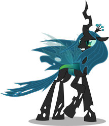Size: 8608x10000 | Tagged: safe, artist:chrzanek97, character:queen chrysalis, species:changeling, episode:frenemies, g4, my little pony: friendship is magic, absurd resolution, changeling queen, female, raised hoof, simple background, solo, transparent background, vector