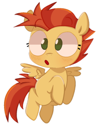 Size: 500x649 | Tagged: safe, artist:pinkiespresent, character:lemon crumble, species:pegasus, species:pony, blank flank, cute, female, friendship student, no pupils, open mouth, simple background, solo, transparent background