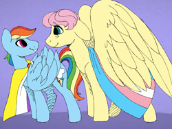 Size: 2048x1536 | Tagged: safe, artist:incendiaryboobs, species:pegasus, species:pony, cutie mark, floppy ears, gender headcanon, lgbt headcanon, looking at you, nonbinary, nonbinary pride flag, pride, pride flag, smiling, trans male, transgender, transgender pride flag