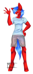 Size: 1596x3558 | Tagged: safe, artist:minelvi, oc, oc only, species:anthro, species:earth pony, species:pony, clothing, earth pony oc, looking at you, male, simple background, smiling, stallion, transparent background, waving
