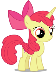 Size: 594x766 | Tagged: safe, artist:chrzanek97, character:apple bloom, species:alicorn, species:pony, alicornified, bloomicorn, colored wings, female, filly, folded wings, race swap, request, simple background, solo, transparent background, wings