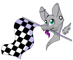 Size: 652x536 | Tagged: safe, artist:chazmazda, oc, oc only, species:pegasus, species:pony, bust, checkered flag, flag, floating wings, mouth hold, racing, shade, simple background, solo, transparent background, wings