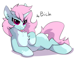 Size: 2696x2080 | Tagged: safe, artist:rileyisherehide, oc, oc only, oc:scoops, species:pony, species:unicorn, blep, chest fluff, ear fluff, female, freckles, mare, markings, misspelling, solo, tongue out, unicorn oc, vulgar
