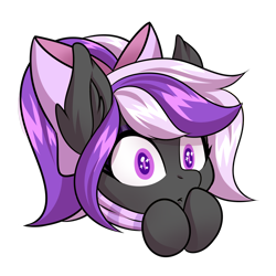 Size: 2000x2000 | Tagged: safe, artist:ask-colorsound, oc, oc only, oc:nightwalker, species:pony, bow, clothing, emotes, fangs, hair bow, scarf, simple background, slit eyes, slit pupils, transparent background