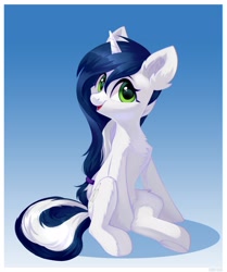 Size: 3279x3919 | Tagged: safe, artist:taneysha, oc, oc only, oc:muffinkarton, species:pony, species:unicorn, chest fluff, looking at you, sitting, solo