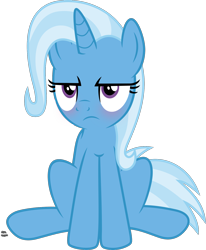 Size: 1440x1745 | Tagged: safe, artist:anime-equestria, character:trixie, species:pony, species:unicorn, blushing, cat, cute, diatrixes, female, grumpy, grumpy cat, mare, simple background, sitting, solo, transparent background, vector