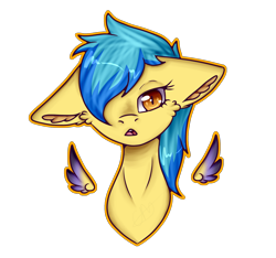 Size: 1528x1430 | Tagged: safe, artist:chazmazda, oc, oc only, oc:bluelight, species:pony, bust, commission, digital art, floppy ears, highlight, portrait, shade, shading, simple background, solo, transparent background, wings