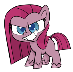 Size: 969x965 | Tagged: safe, artist:pinkiespresent, character:pinkamena diane pie, character:pinkie pie, species:earth pony, species:pony, my little pony:pony life, cute, cuteamena, evil grin, female, grin, simple background, smiling, solo, white background