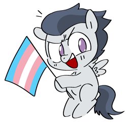 Size: 1348x1327 | Tagged: safe, artist:pinkiespresent, character:rumble, species:pegasus, species:pony, lgbt headcanon, male, pride, pride flag, simple background, solo, transgender pride flag, white background