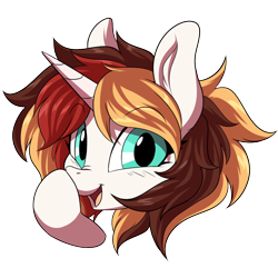 Size: 1200x1200 | Tagged: safe, artist:ask-colorsound, oc, oc only, oc:scarlet serenade, species:pony, species:unicorn, boop, cute, emoticon, female, happy, mare, nose wrinkle, self-boop, simple background, smiling, solo, transparent background