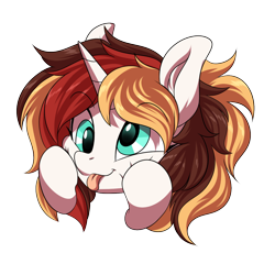 Size: 1200x1200 | Tagged: safe, artist:ask-colorsound, oc, oc only, oc:scarlet serenade, species:pony, species:unicorn, blep, cheek squish, cute, derp, emoticon, female, hooves on cheeks, mare, silly, silly face, silly pony, simple background, solo, squishy cheeks, tongue out, transparent background