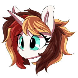 Size: 1200x1200 | Tagged: safe, artist:ask-colorsound, oc, oc only, oc:scarlet serenade, species:pony, species:unicorn, blank face, emoticon, eye, eyes, female, head only, mare, simple background, solo, stare, transparent background