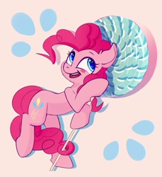 Size: 2000x2184 | Tagged: safe, artist:taneysha, character:pinkie pie, species:earth pony, species:pony, blushing, candy, colored pupils, cute, diapinkes, ear fluff, female, food, high res, leg fluff, lollipop, mare, open mouth, solo