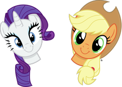 Size: 2418x1742 | Tagged: safe, artist:anime-equestria, character:applejack, character:rarity, applejack's hat, clothing, cowboy hat, cute, hat, horn, icon, jackabetes, looking at you, ponytail, raribetes, simple background, smiling, transparent background, vector