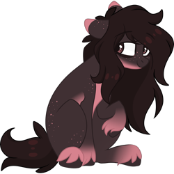 Size: 2048x2048 | Tagged: safe, artist:cinnamontee, oc, oc only, oc:elise oliver, species:earth pony, species:pony, brown mane, looking at you, messy mane, raised hoof, simple background, solo, transparent background