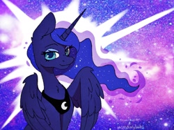 Size: 2048x1536 | Tagged: safe, artist:incendiaryboobs, artist:occultusion, character:princess luna, species:pony, bust, female, portrait, solo