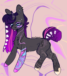 Size: 996x1137 | Tagged: safe, artist:akiiichaos, oc, species:pony, species:unicorn, female, mare, solo, tongue out