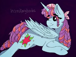 Size: 2048x1536 | Tagged: safe, artist:incendiaryboobs, character:tree hugger, character:twilight sparkle, character:twilight sparkle (alicorn), species:alicorn, species:pony, female, fusion, prone, solo