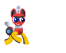 Size: 220x175 | Tagged: safe, artist:trackheadtherobopony, oc, oc:trackhead, species:pony, animated, mid-air, punch, robot, robot pony, simple background, solo, transparent background