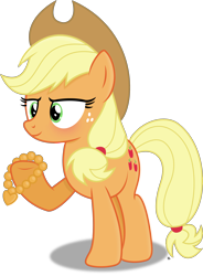 Size: 2408x3266 | Tagged: safe, artist:anime-equestria, character:applejack, species:earth pony, species:pony, female, heart, jewelry, love, mare, necklace, ponytail, simple background, smiling, solo, transparent background, vector