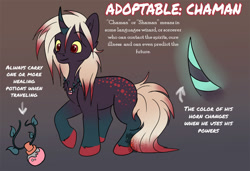 Size: 750x512 | Tagged: safe, artist:zobaloba, oc, species:pony, species:unicorn, adoptable, adoptableoc, potion, reference, reference sheet, shaman, solo, wizard