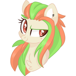 Size: 2048x2048 | Tagged: safe, artist:cinnamontee, oc, species:pony, bust, female, mare, portrait, simple background, solo, transparent background