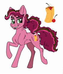 Size: 3996x4680 | Tagged: safe, artist:celestial-rainstorm, oc, oc:cherry chimichanga, parent:cheese sandwich, parent:pinkie pie, parents:cheesepie, species:earth pony, species:pony, female, mare, offspring, simple background, solo, white background