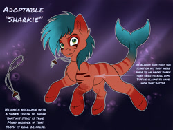Size: 1600x1200 | Tagged: safe, artist:zobaloba, oc, species:pony, adoptable, adoptable open, auction, auction open, original species, shark, shark pony