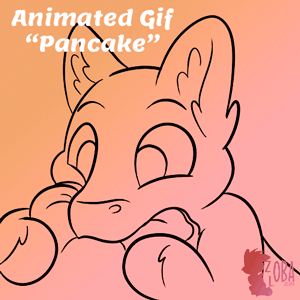 Size: 300x300 | Tagged: safe, artist:zobaloba, base used, species:pony, ambiguous gender, animated, animation frame, cute, eating, food, frame, frame by frame, gif, pancakes, solo, yummy
