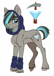 Size: 1024x1429 | Tagged: safe, artist:celestial-rainstorm, oc, oc:diamond, parent:scorpan, parent:tempest shadow, species:earth pony, species:pony, adopted offspring, male, simple background, solo, stallion, white background
