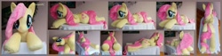 Size: 6224x1568 | Tagged: safe, artist:calusariac, character:fluttershy, species:pony, irl, life size, photo, plushie, solo