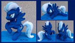 Size: 4944x2880 | Tagged: safe, artist:calusariac, character:night glider, species:pony, irl, photo, plushie, rearing, solo