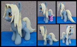 Size: 4720x2880 | Tagged: safe, artist:calusariac, character:derpy hooves, species:pony, episode:slice of life, g4, my little pony: friendship is magic, clothing, electrified mane, female, plushie, socks, solo