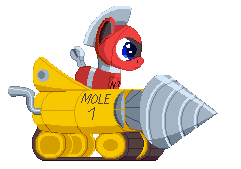 Size: 241x169 | Tagged: safe, artist:trackheadtherobopony, oc, oc:trackhead, species:pony, g4, animated, drill, original species, pixel art, robot, robot pony, simple background, solo, sprite, transparent background, wheelpone