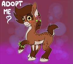 Size: 900x800 | Tagged: safe, artist:zobaloba, oc, species:deer, species:earth pony, species:pony, g4, adoptable, adopts, advertisement, auction, contest, contest entry, full body, original species, raffle, solo